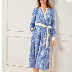 Talbots Belted shirt dress in dancing flowers XLP